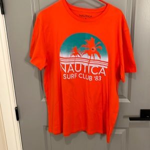 Mens XL Bright Orange Nautica tee